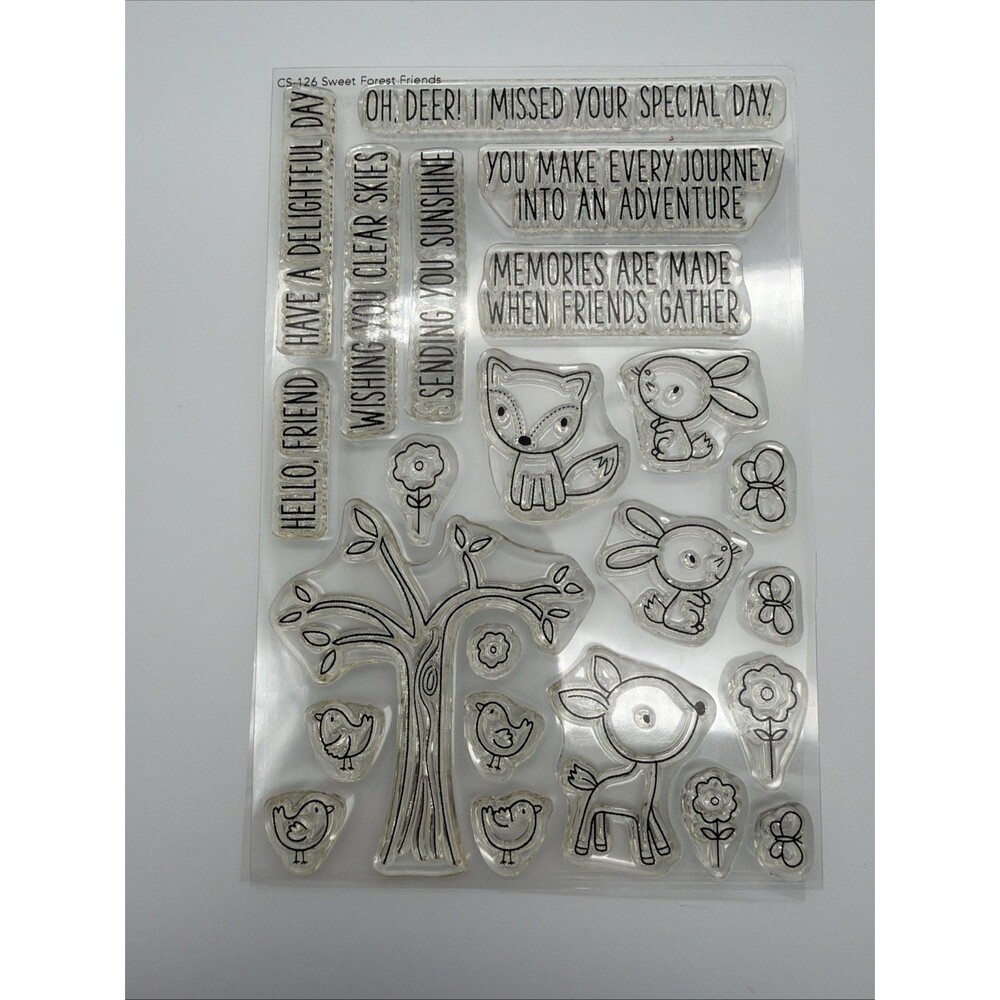 My Favorite Things SWEET FOREST FRIENDS Stamp & Die Set RETIRED deer fox bunny